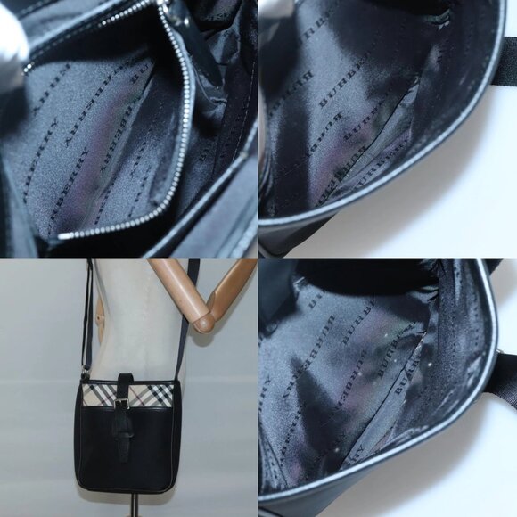 BURBERRY Shoulder Bag Nylon Black Silver Auth sw747 - Picture 13 of 14